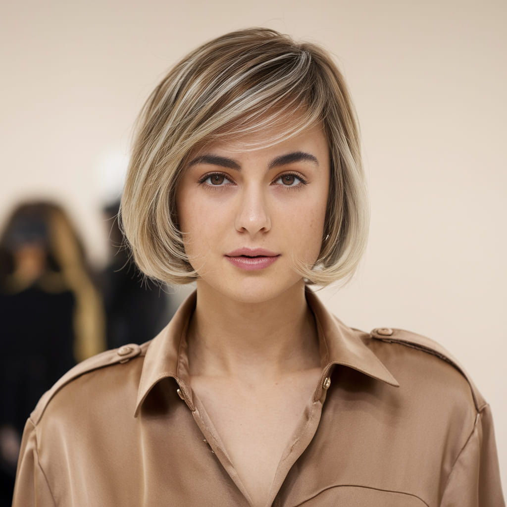 Short Bob Cut with Stacked Layers