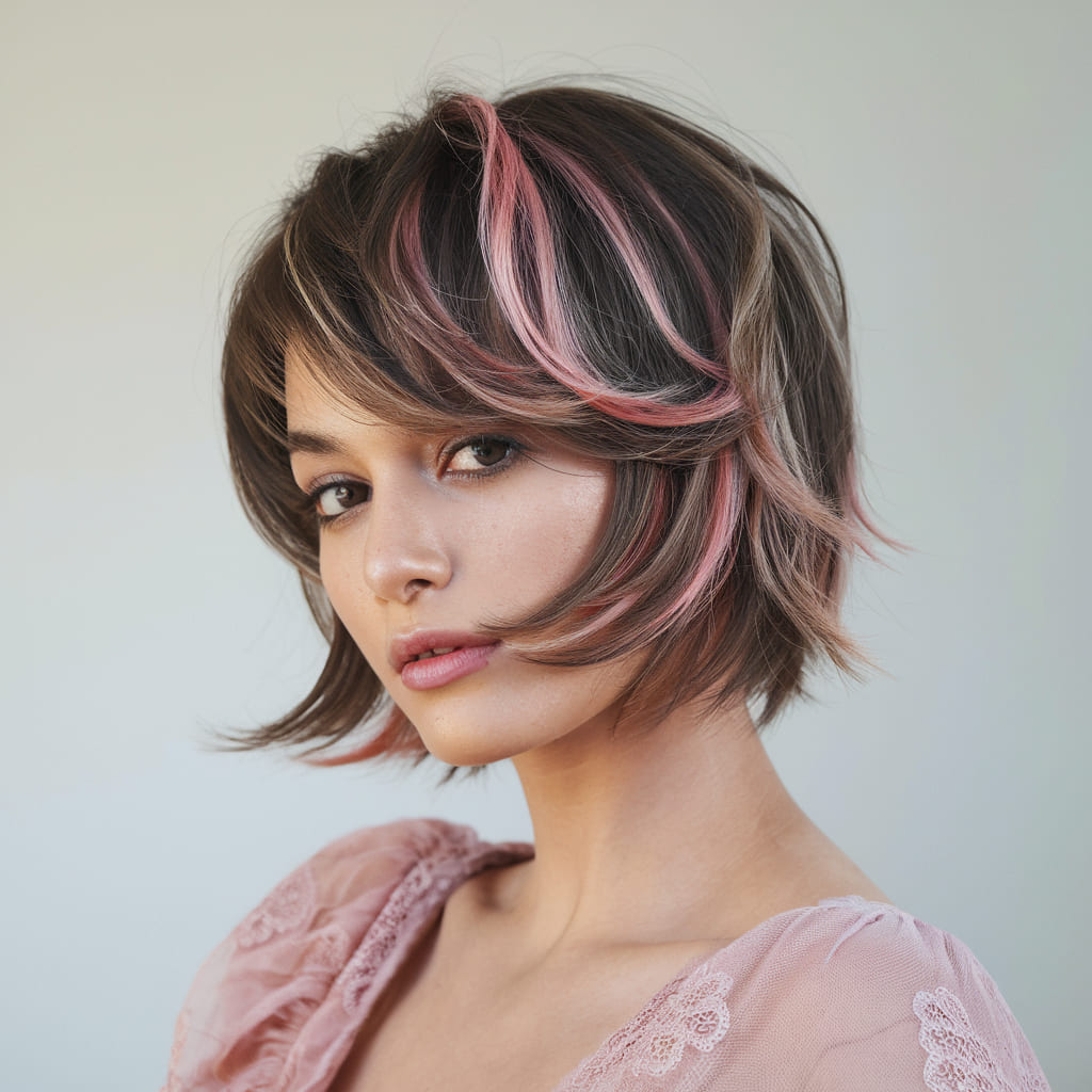 Short Layered Cut with Hidden Highlights