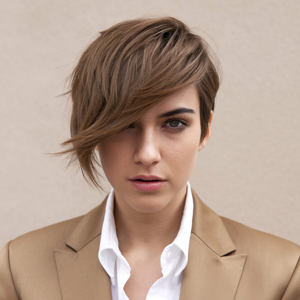 Side Swept Pixie Cut