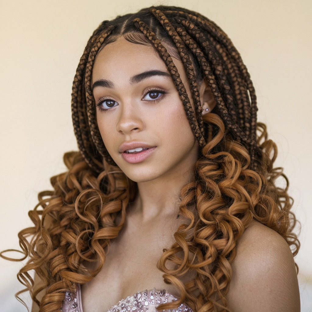 Cornrow Braids with Loose Curls