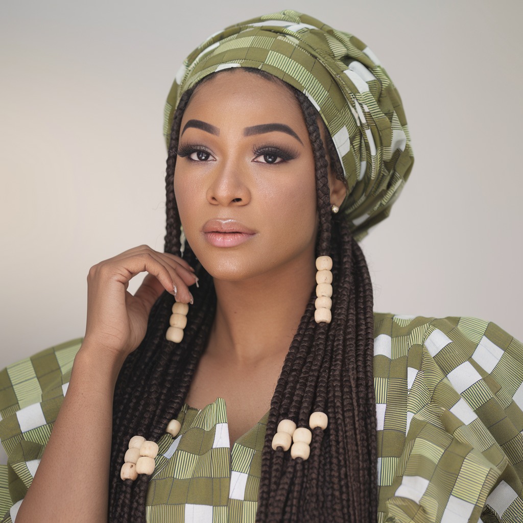 Fulani Braids with Wooden Beads