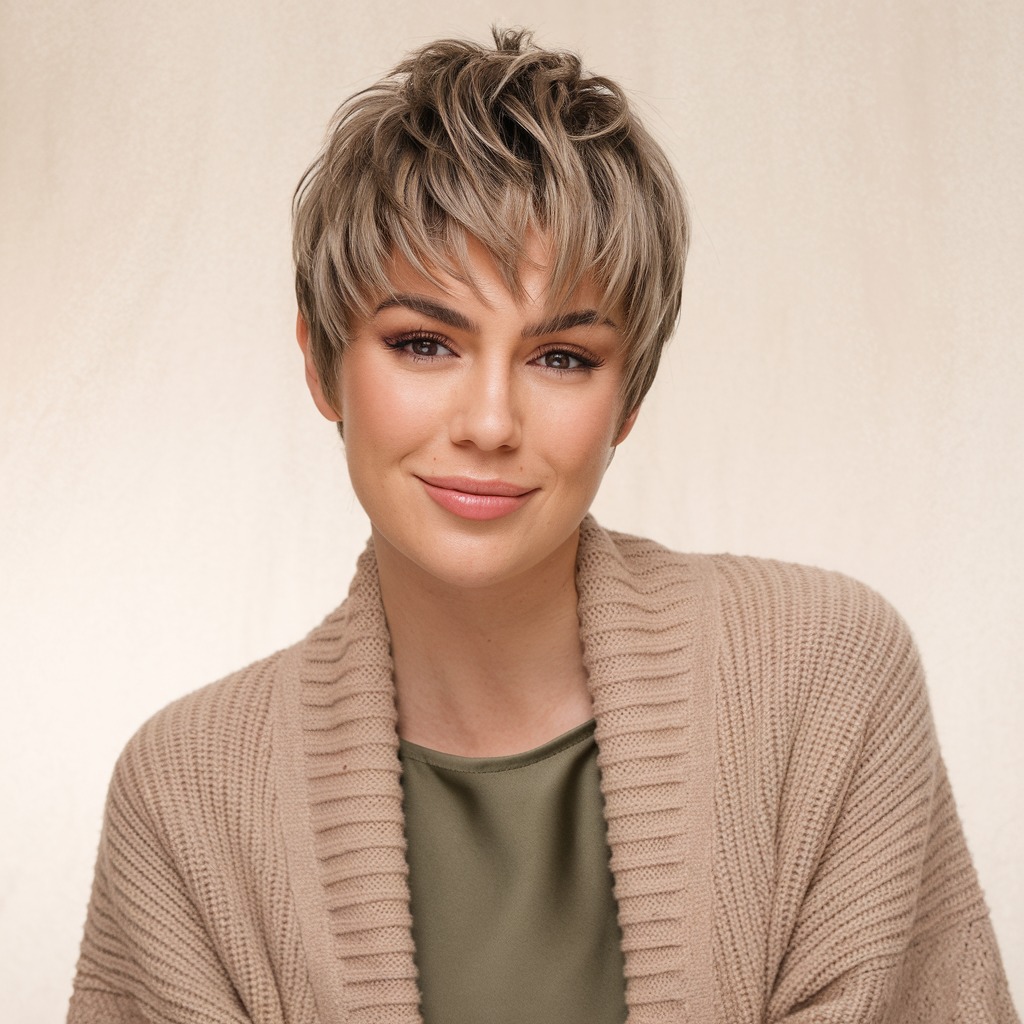 Pixie Cut with Textured Fringe