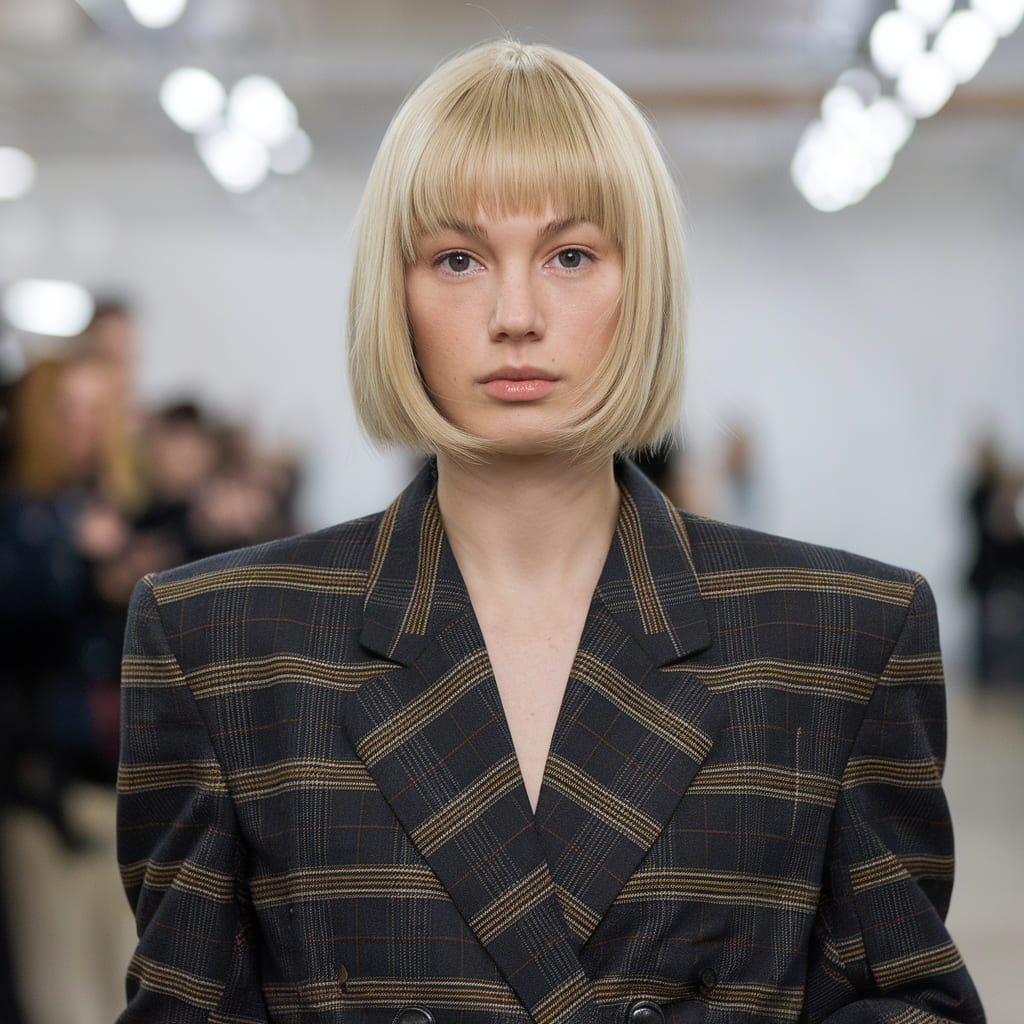 Sharp Shag with Straight Across Bangs